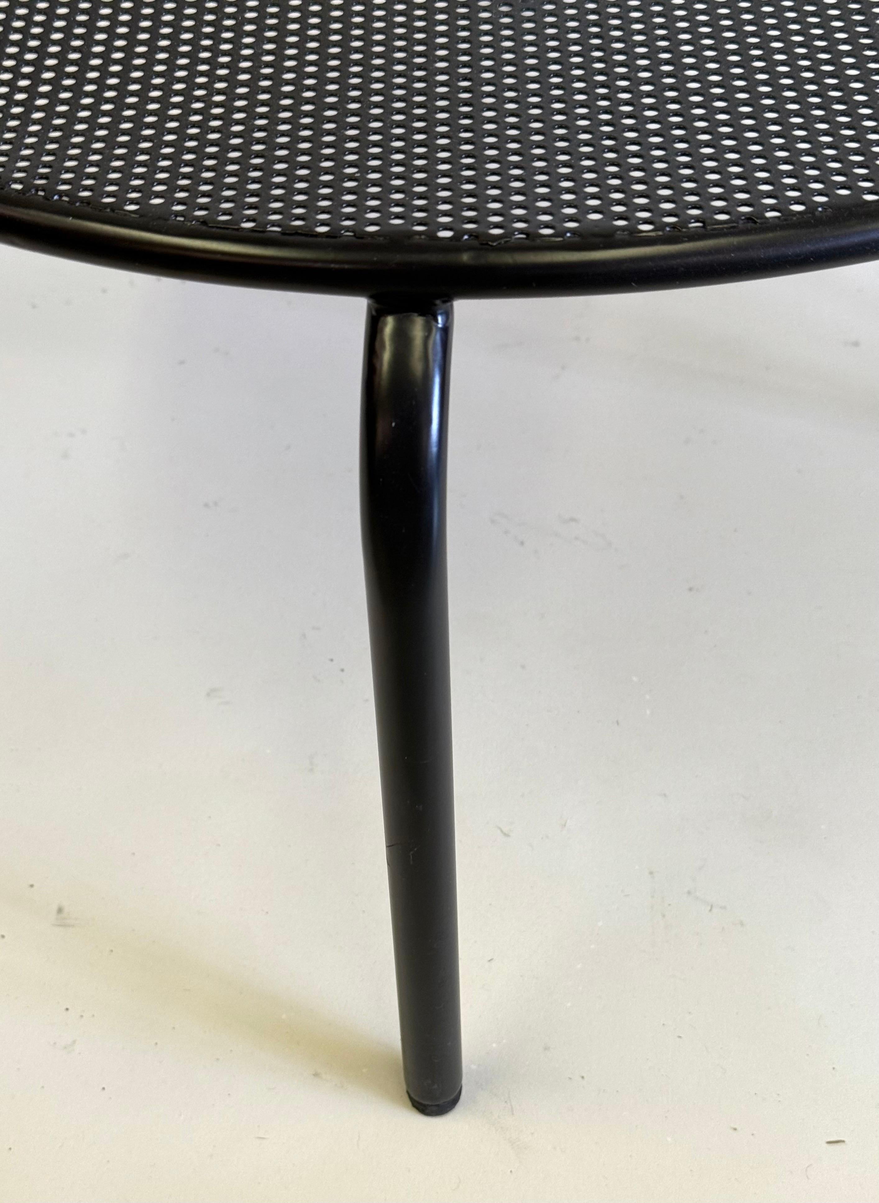 French Mid-Century Round Perforated Iron Coffee or Side Tables, Mathieu Margot For Sale 3