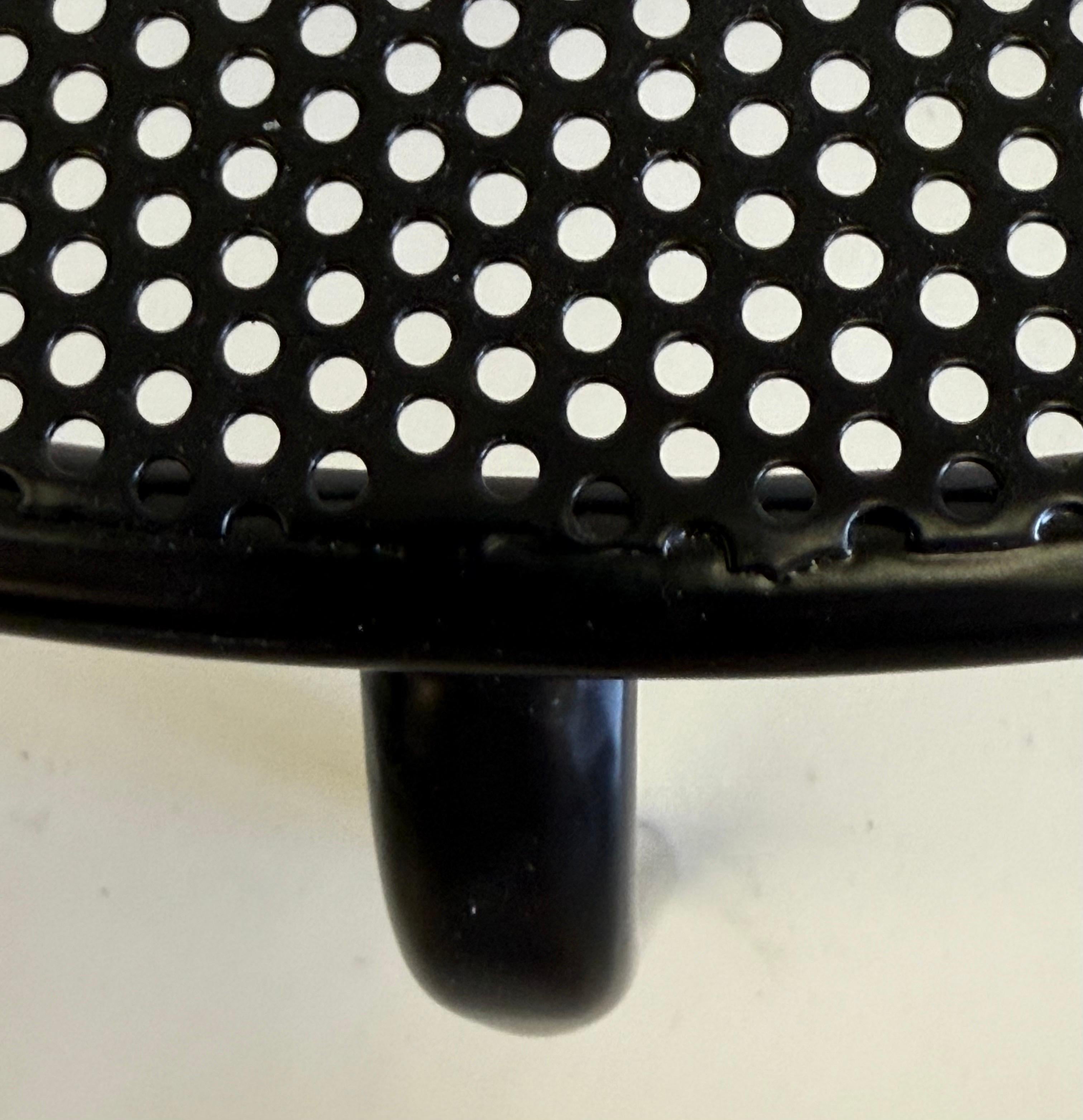 French Mid-Century Round Perforated Iron Coffee or Side Tables, Mathieu Margot For Sale 4