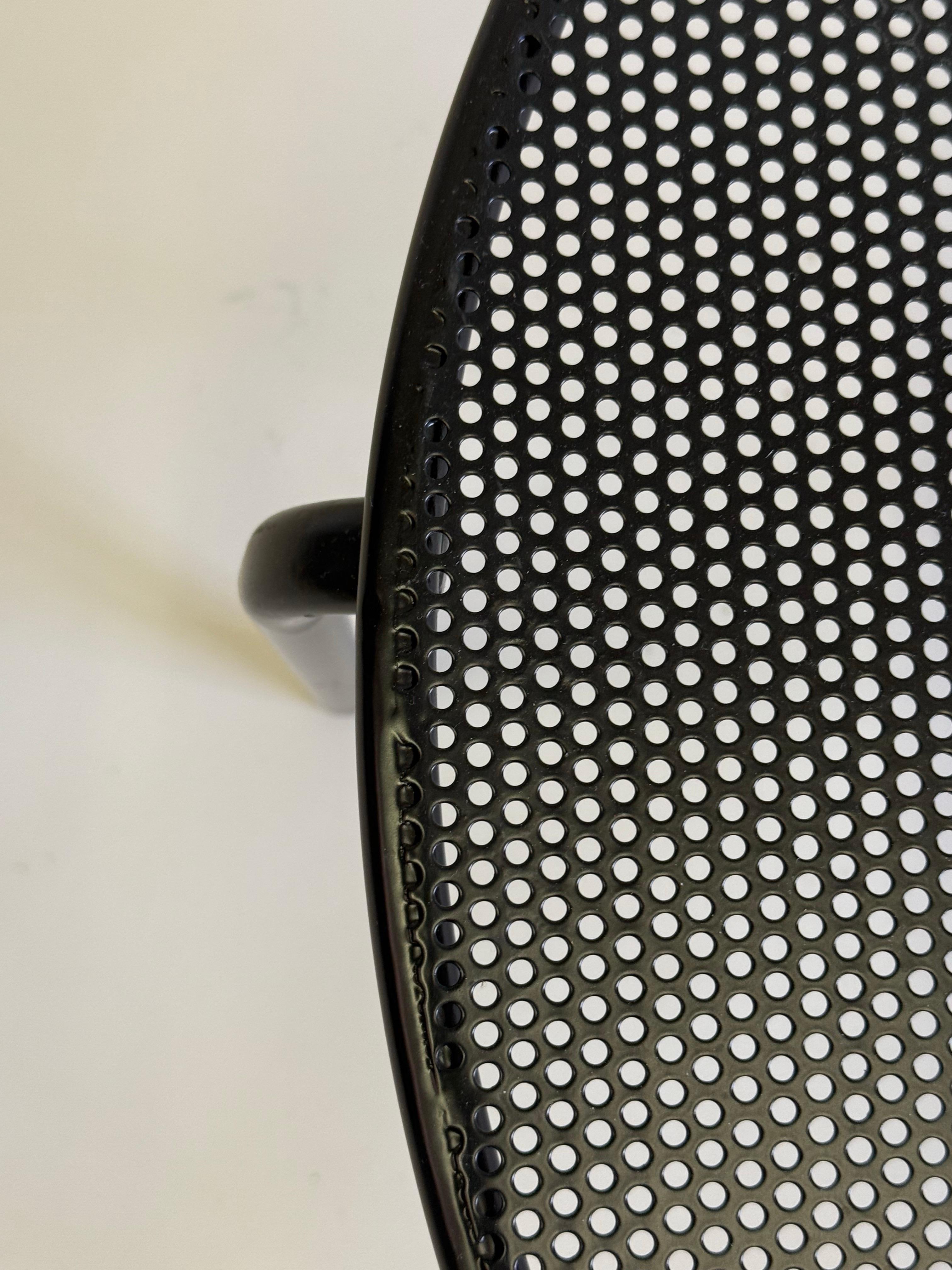 French Mid-Century Round Perforated Iron Coffee or Side Tables, Mathieu Margot For Sale 5