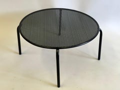 French Mid-Century Round Perforated Iron Coffee or Side Tables, Mathieu Margot