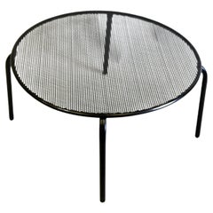 French Mid-Century Round Perforated Iron Coffee or Side Tables, Mathieu Margot