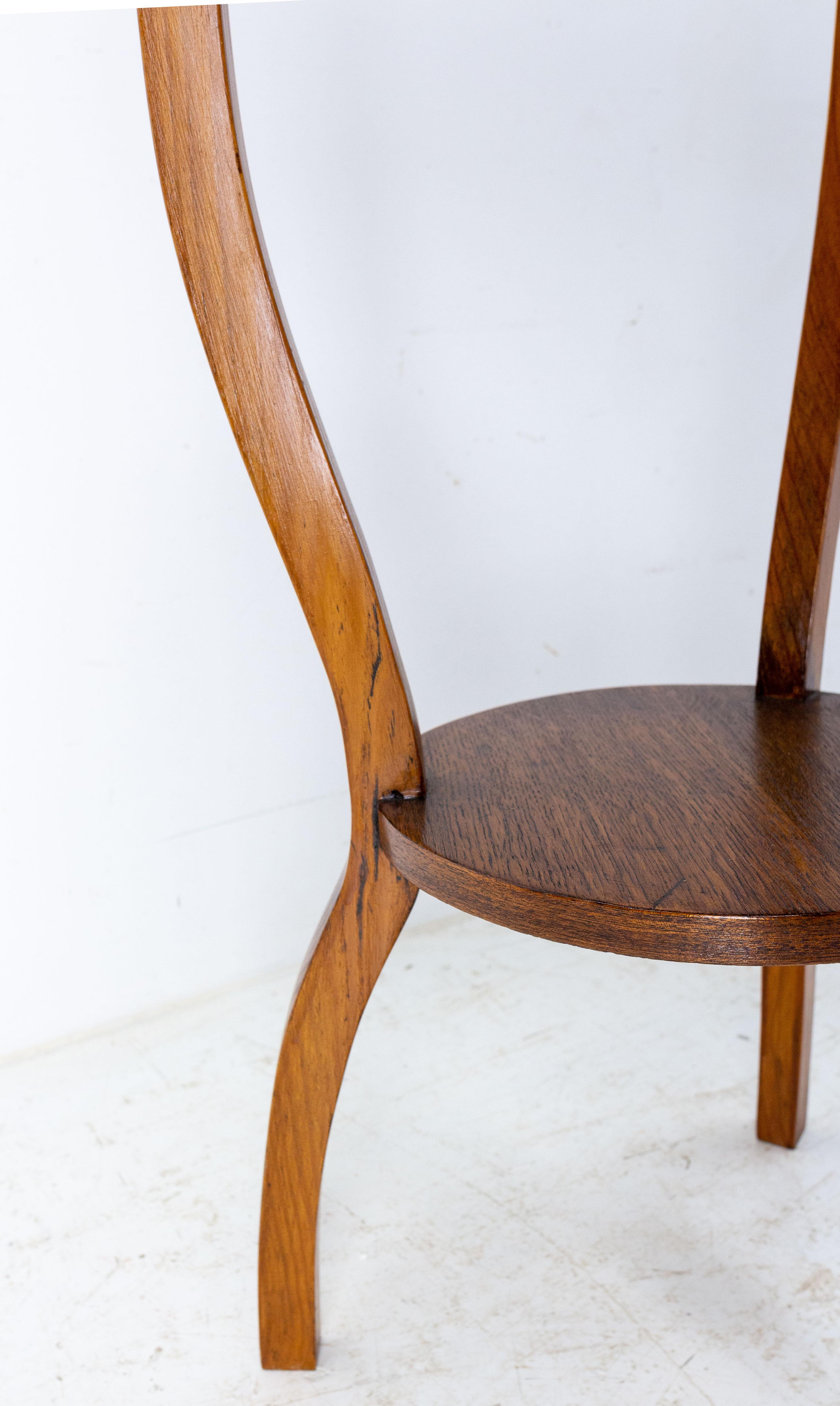 French Mid-Century Sellette or Plant Holder Chestnut, Three Legs, circa 1950 For Sale 1