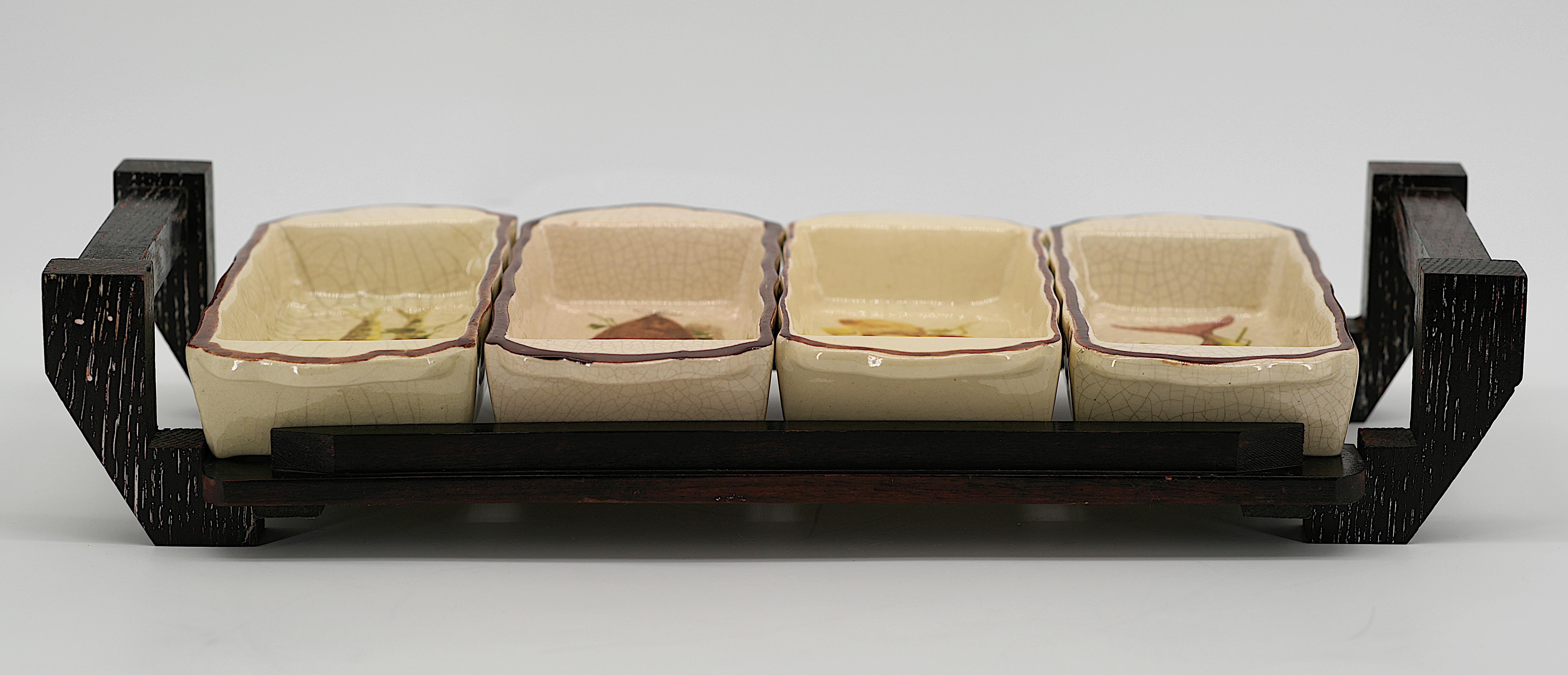 Mid-Century Modern French Mid-century Set of Appetizer Dishes, Vallauris, 1960s For Sale