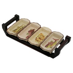 French Mid-century Set of Appetizer Dishes, Vallauris, 1960s