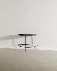 French Mid Century Side Console Table in Black Metal by Mathieu Matégot, 1950s