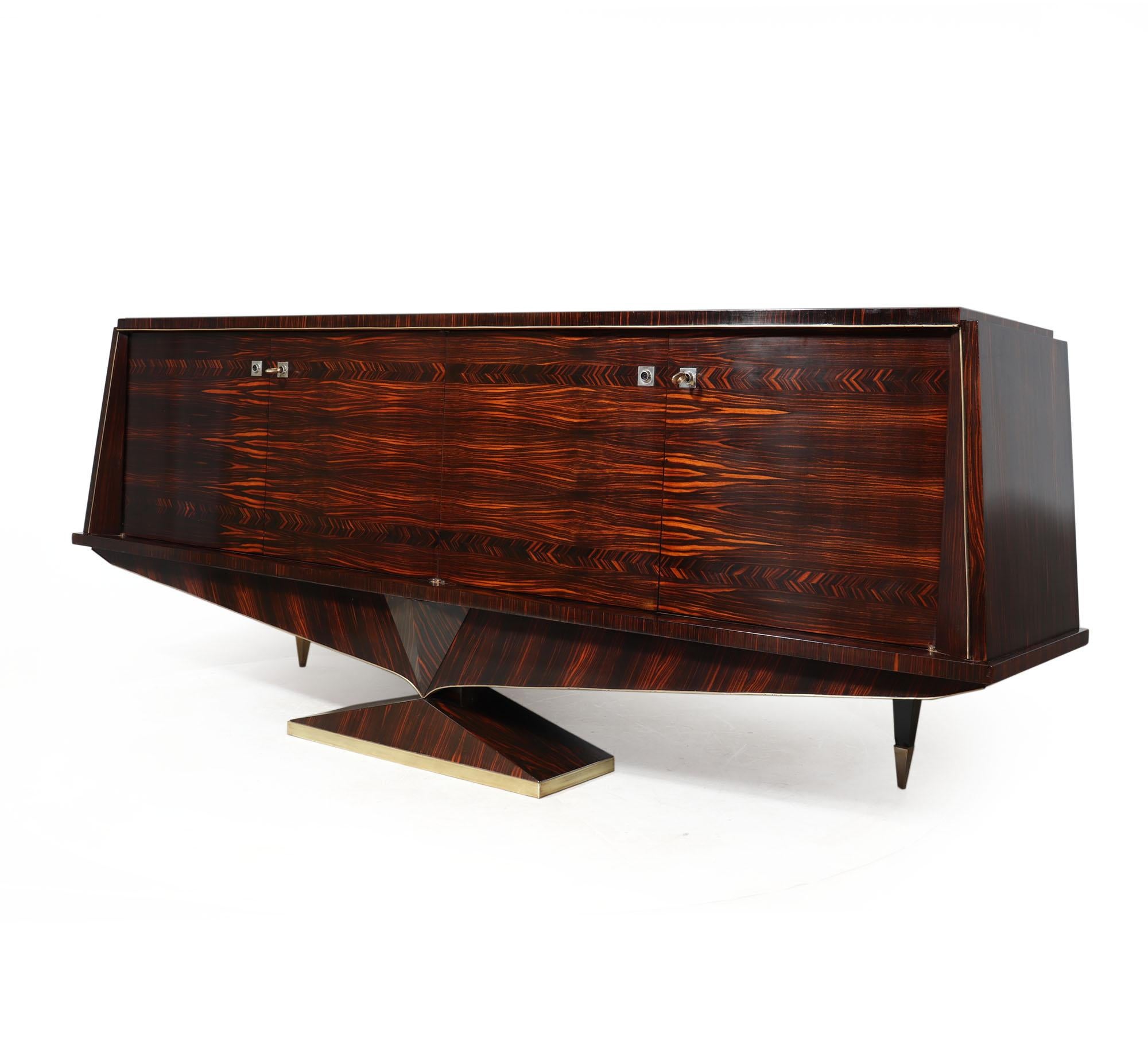 Mid-Century Modern French Mid century Sideboard in Macassar Ebony c 1960 For Sale