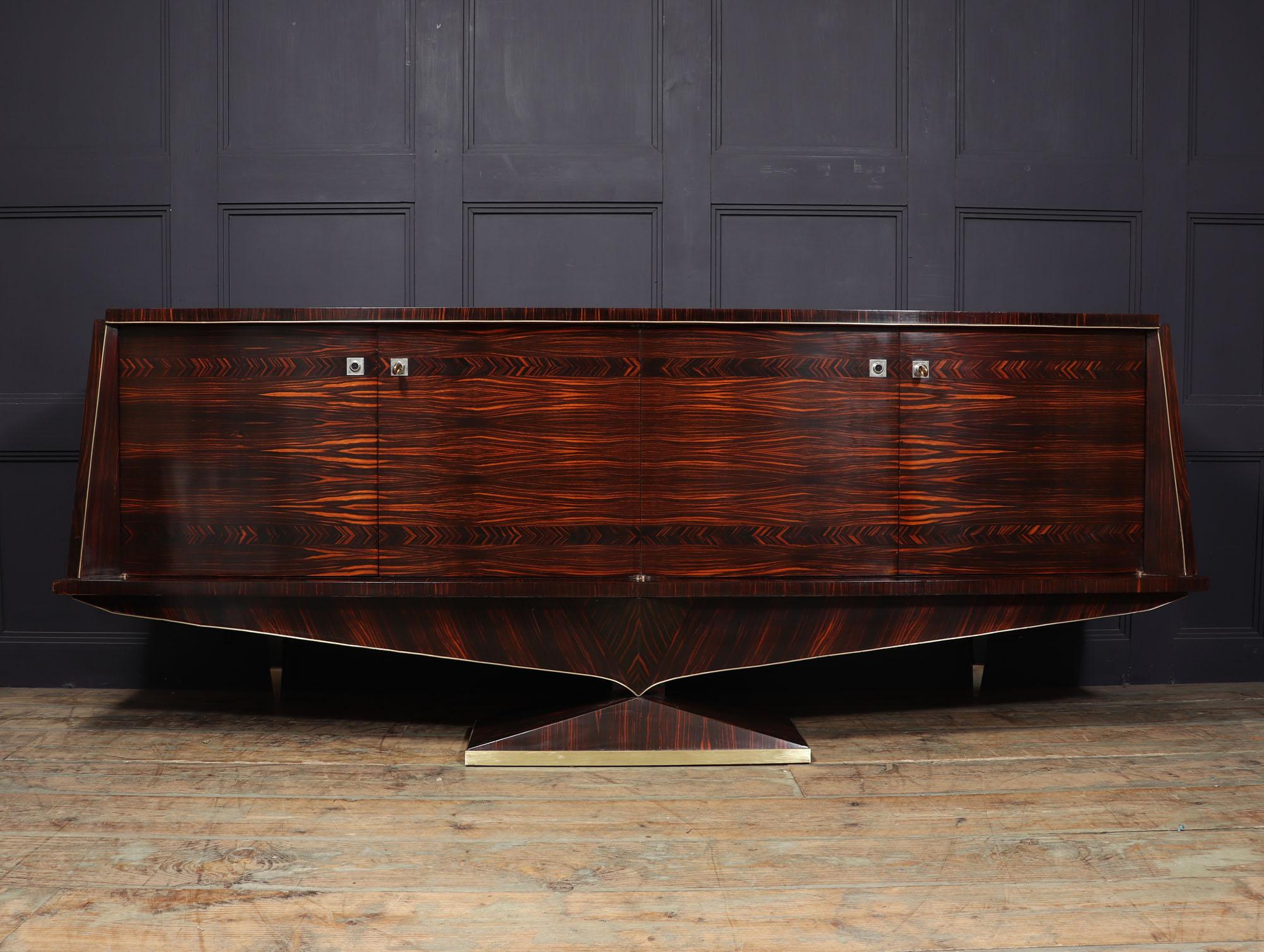 French Mid century Sideboard in Macassar Ebony c 1960 For Sale 2