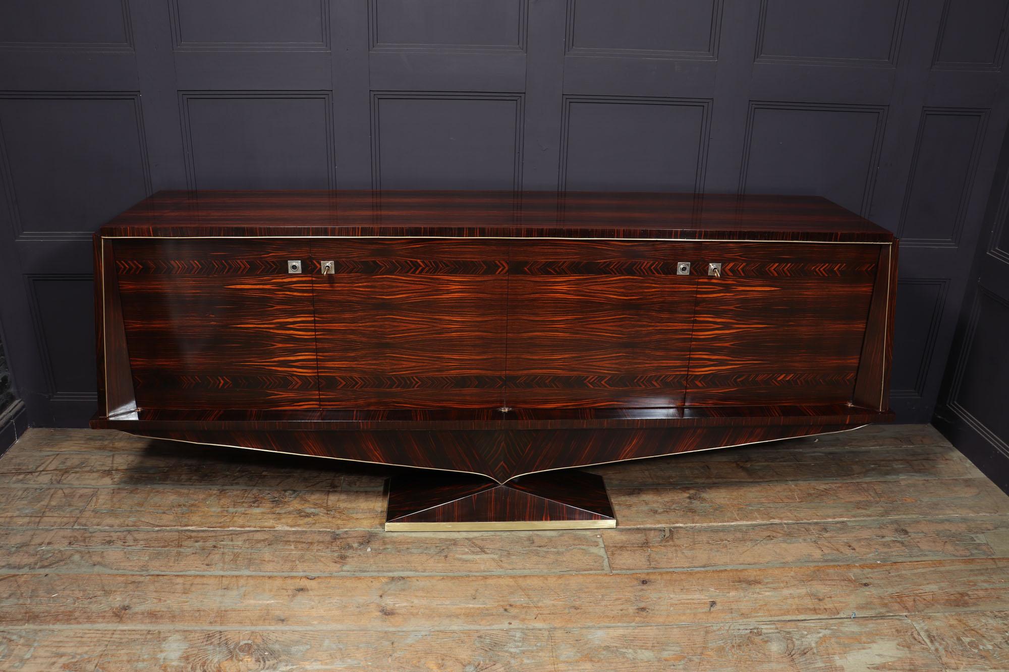 French Mid century Sideboard in Macassar Ebony c 1960 For Sale 3