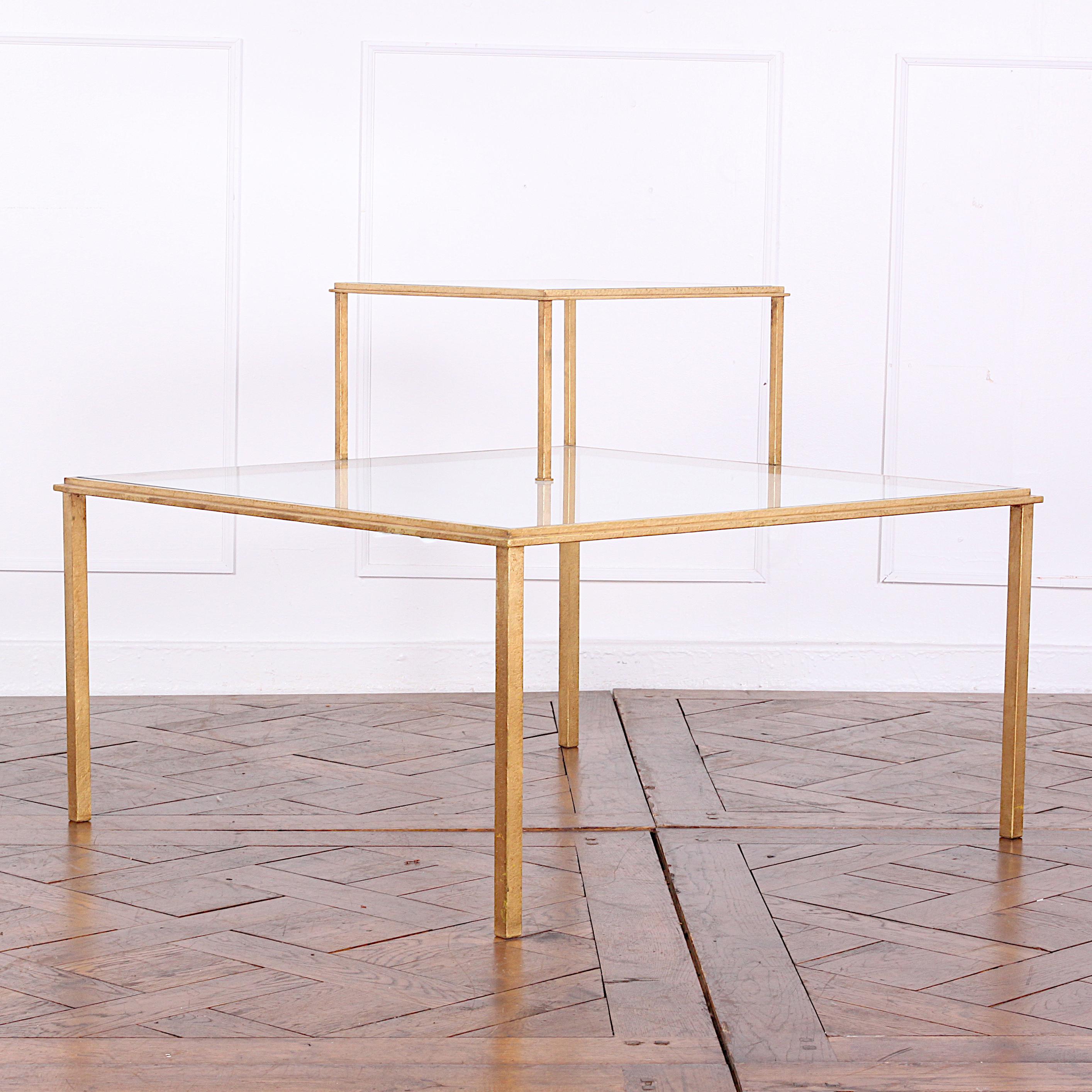 Roger Thibier French Mid Century Gold Gilded Side Table  For Sale 4