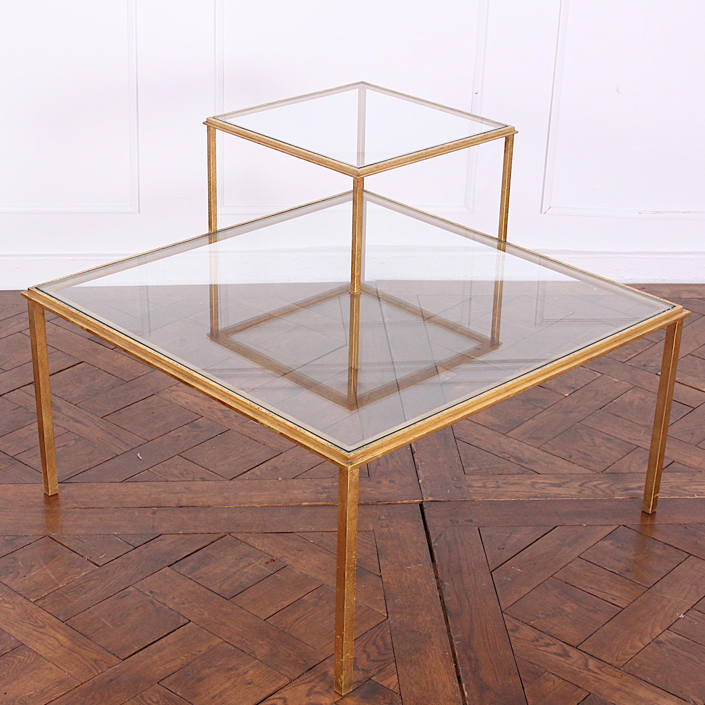 Roger Thibier French Mid Century Gold Gilded Side Table  For Sale 5