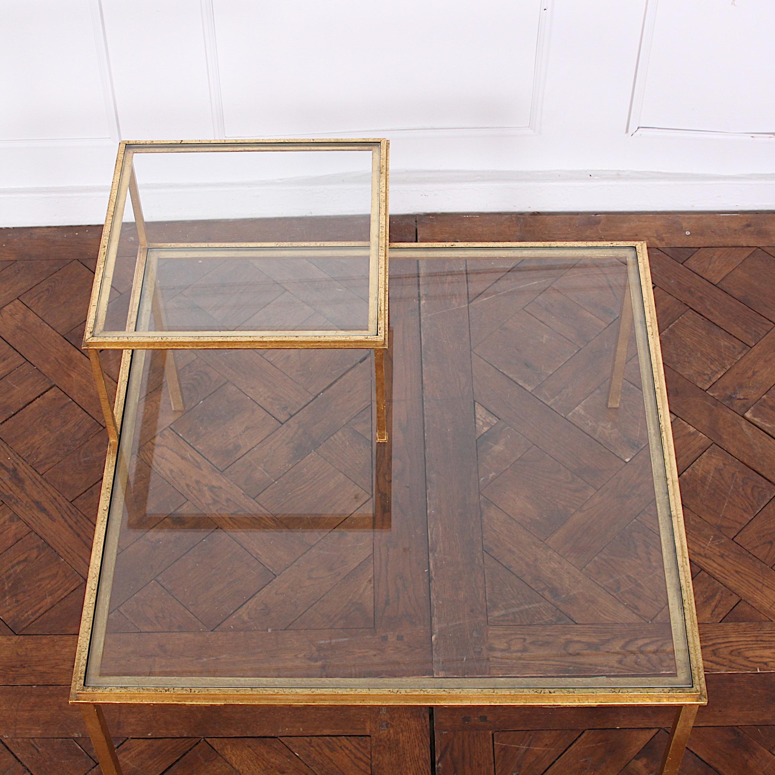 Roger Thibier French Mid Century Gold Gilded Side Table  For Sale 1