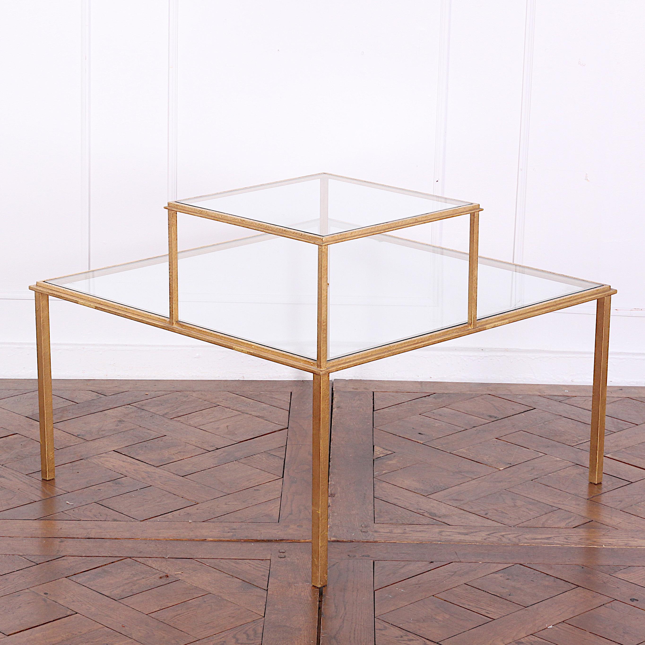 Roger Thibier French Mid Century Gold Gilded Side Table  For Sale 2