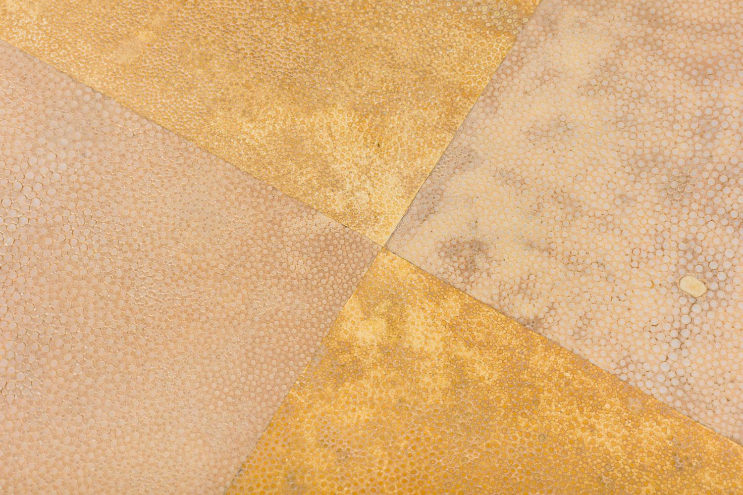 20ième siècle French Mid-Century Single Drawer Ebonized and Shagreen Side Table en vente