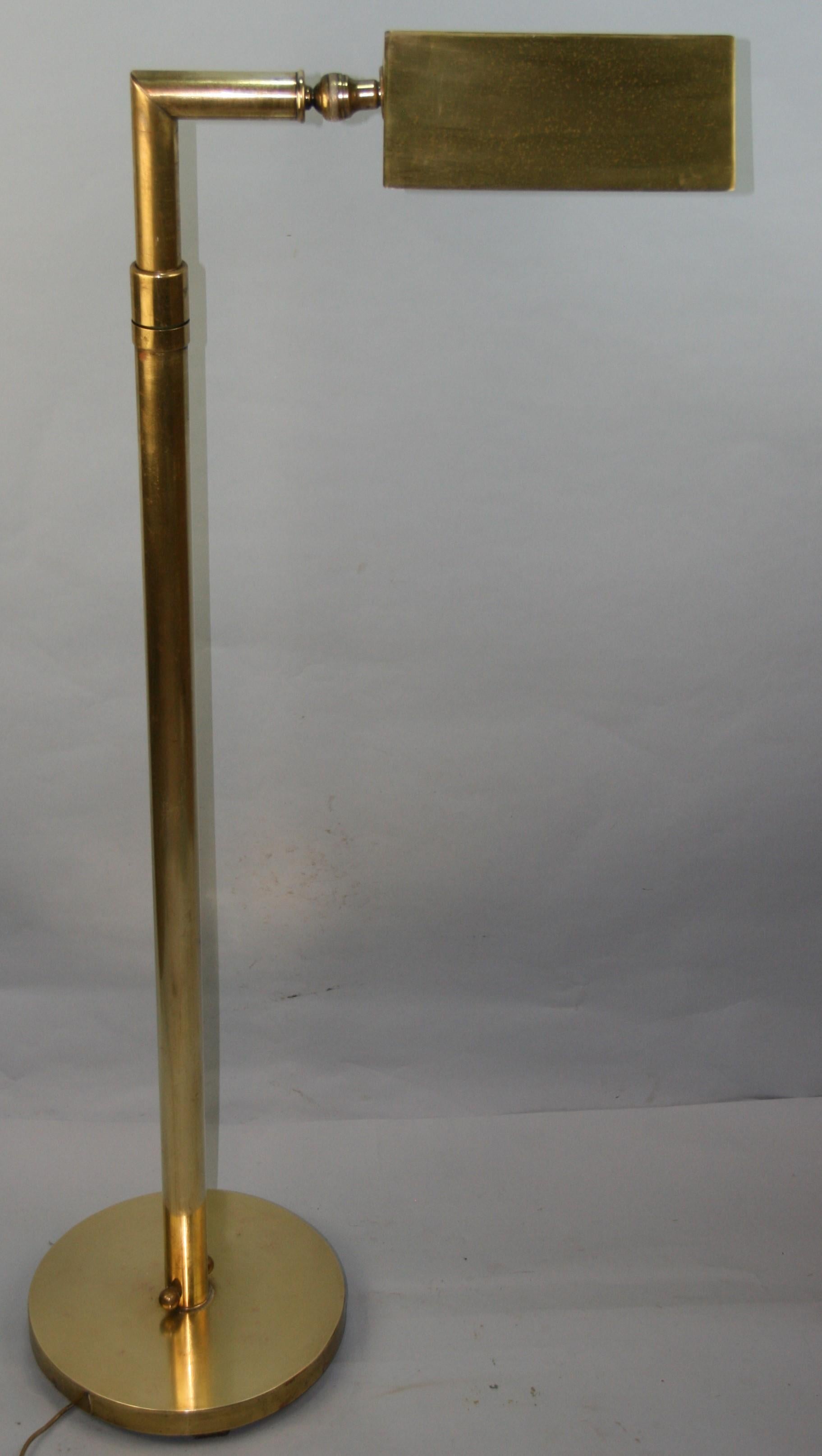 French Mid Century Solid Brass Adjustable Floor Lamp 7