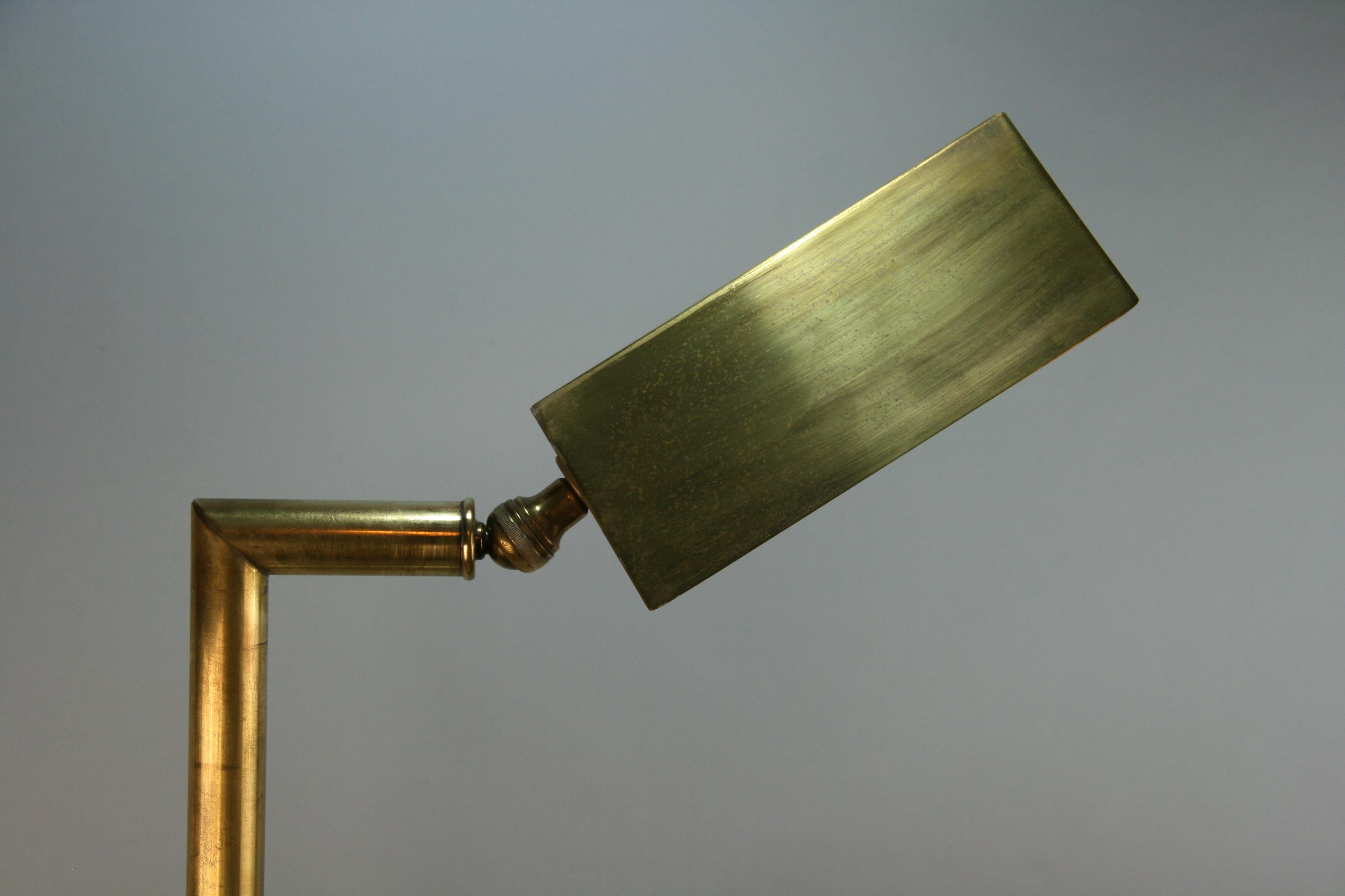 French Mid Century Solid Brass Adjustable Floor Lamp 1