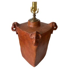 French Mid Century Solid Terracota Table Lamp