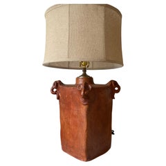 Retro French Mid Century Solid Terracota Table Lamp