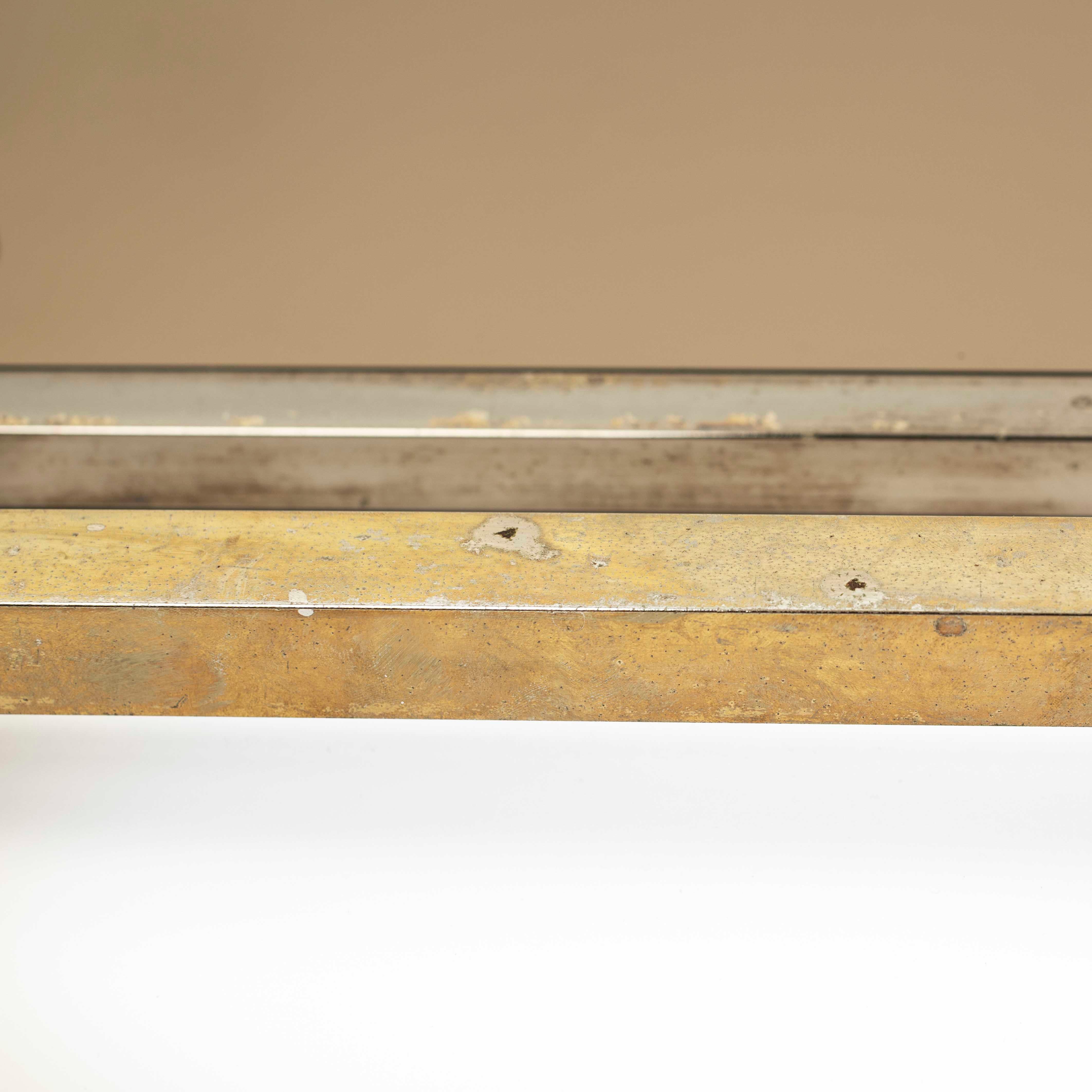 Fin du 20e siècle Miroir en laiton chromé quadrillé du milieu du siècle par Maison Jansen, Paris 1970 en vente