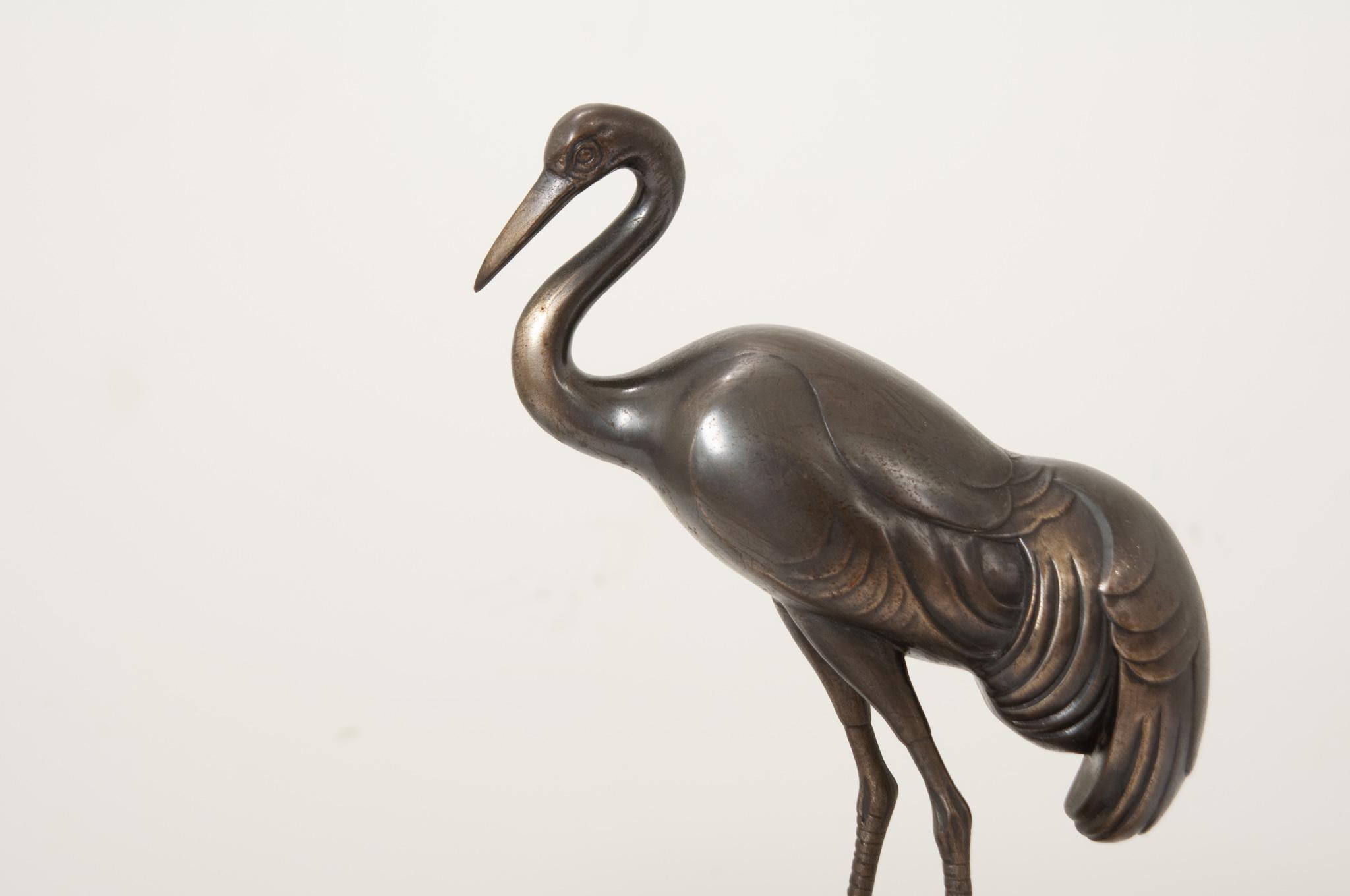 French Mid-Century Statue of a Stork In Good Condition For Sale In Baton Rouge, LA