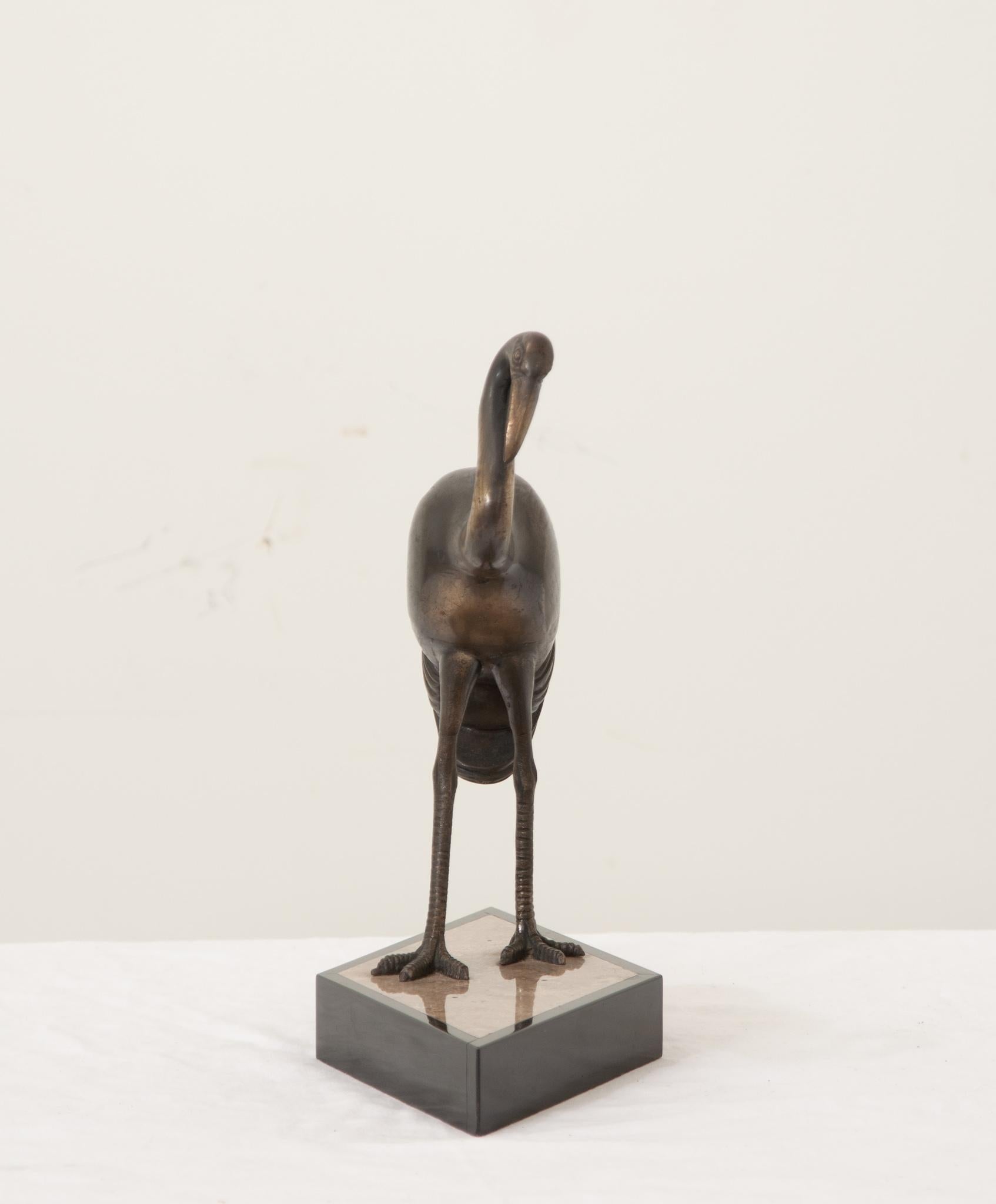 20th Century French Mid-Century Statue of a Stork For Sale