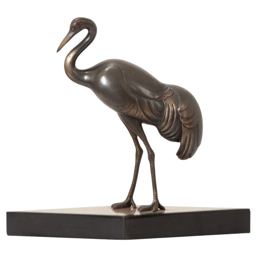 French Mid-Century Statue of a Stork For Sale
