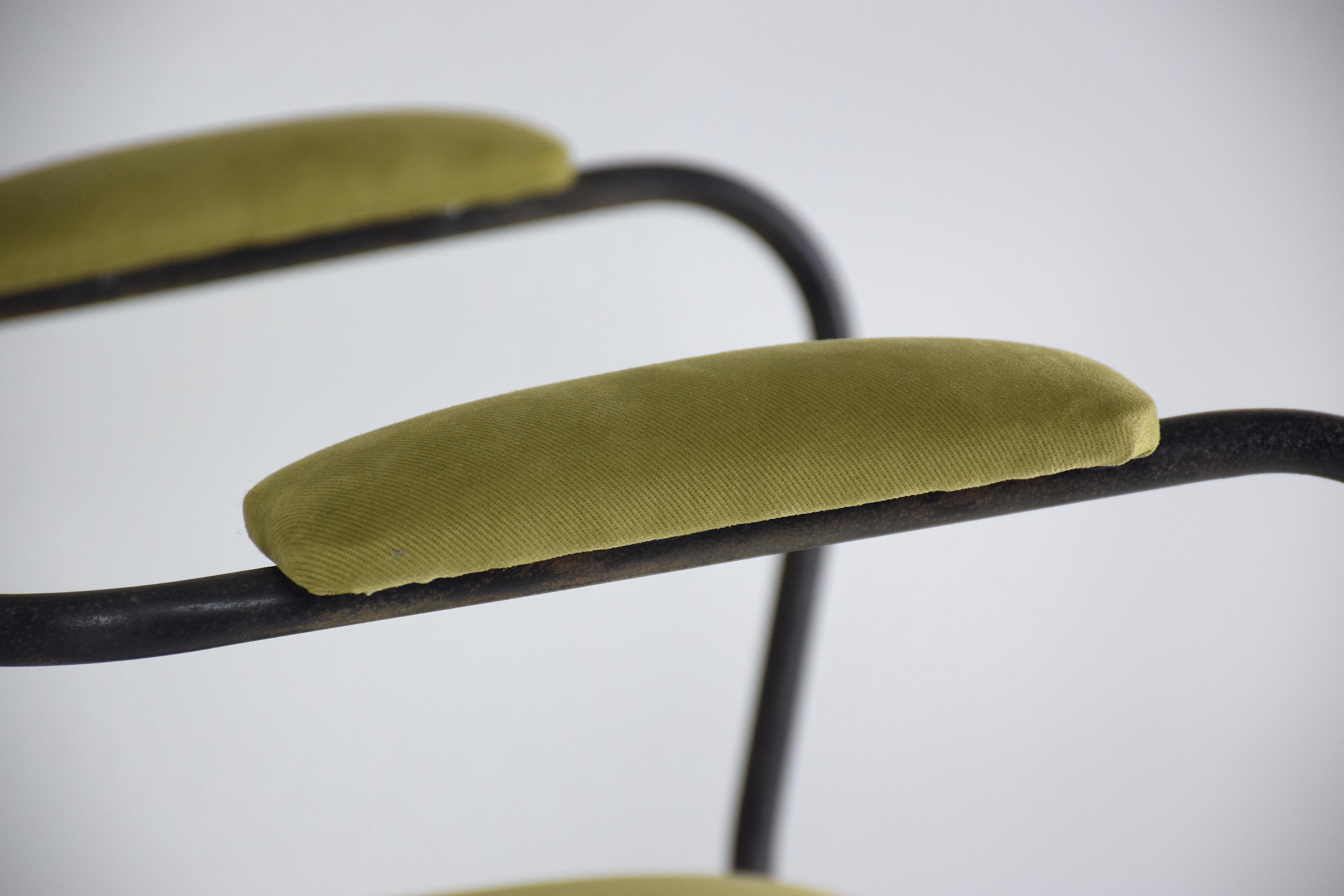  20th Century Vintage French Steel and Brass Armchairs, 1950s 9