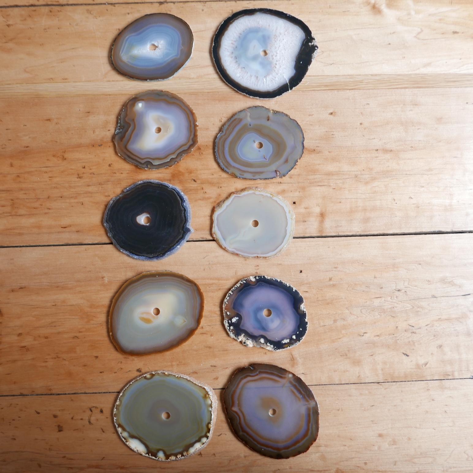 Late 20th Century French Mid-Century Stone Coasters (Set of 10) For Sale