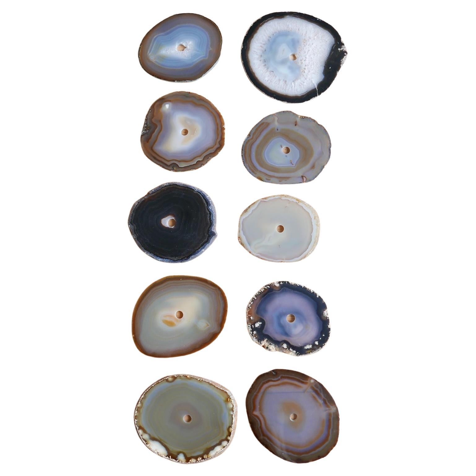 Sous-verres en pierre de style français du milieu du siècle (lot de 10)