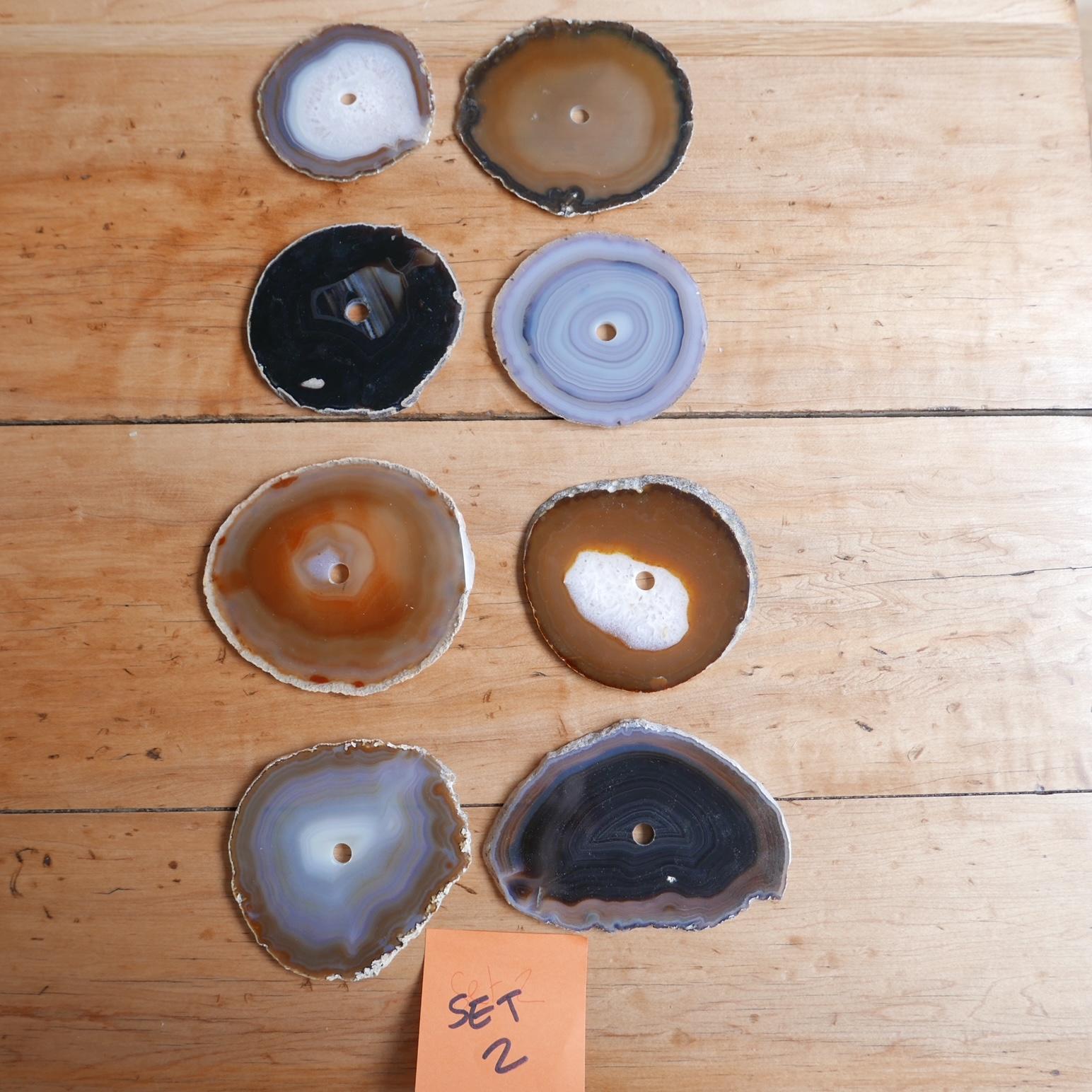 Pierre Sous-verres en pierre de style français du milieu du siècle (lot de 6) en vente