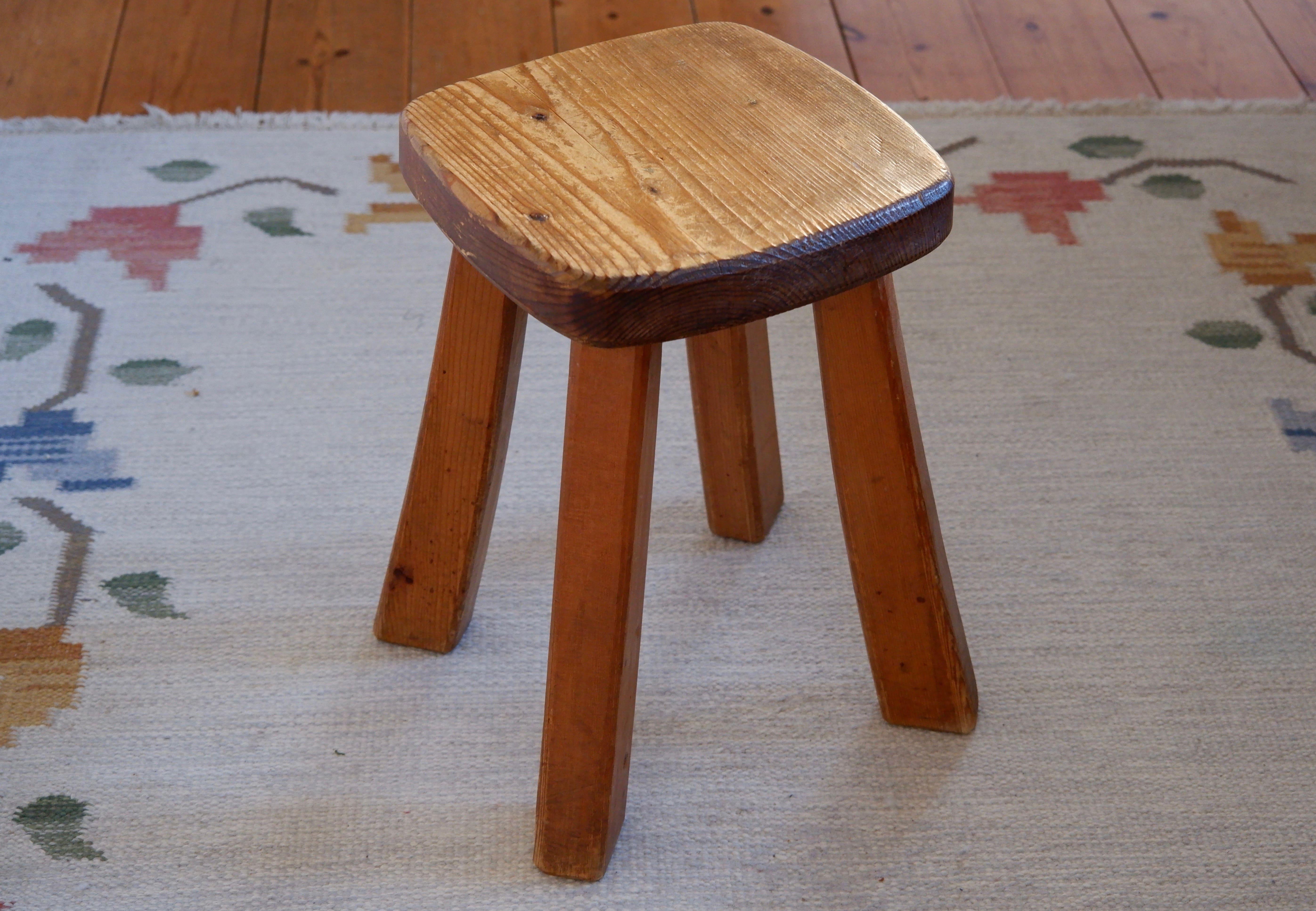 Mid-20th Century French Mid Century Stool Berger in Wood For Sale