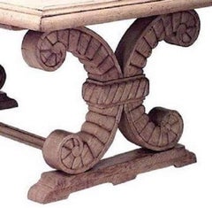 French Mid-Century Stripped Oak Dining Table