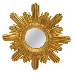 French Mid-Century Sun Wall Mirror 1950s