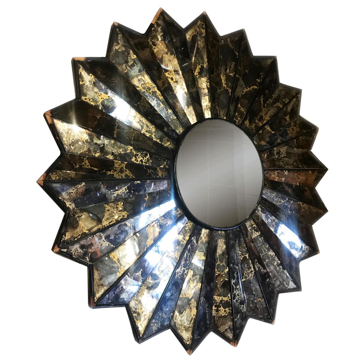 French Midcentury Sunburst Mirror In Good Condition In New York, NY