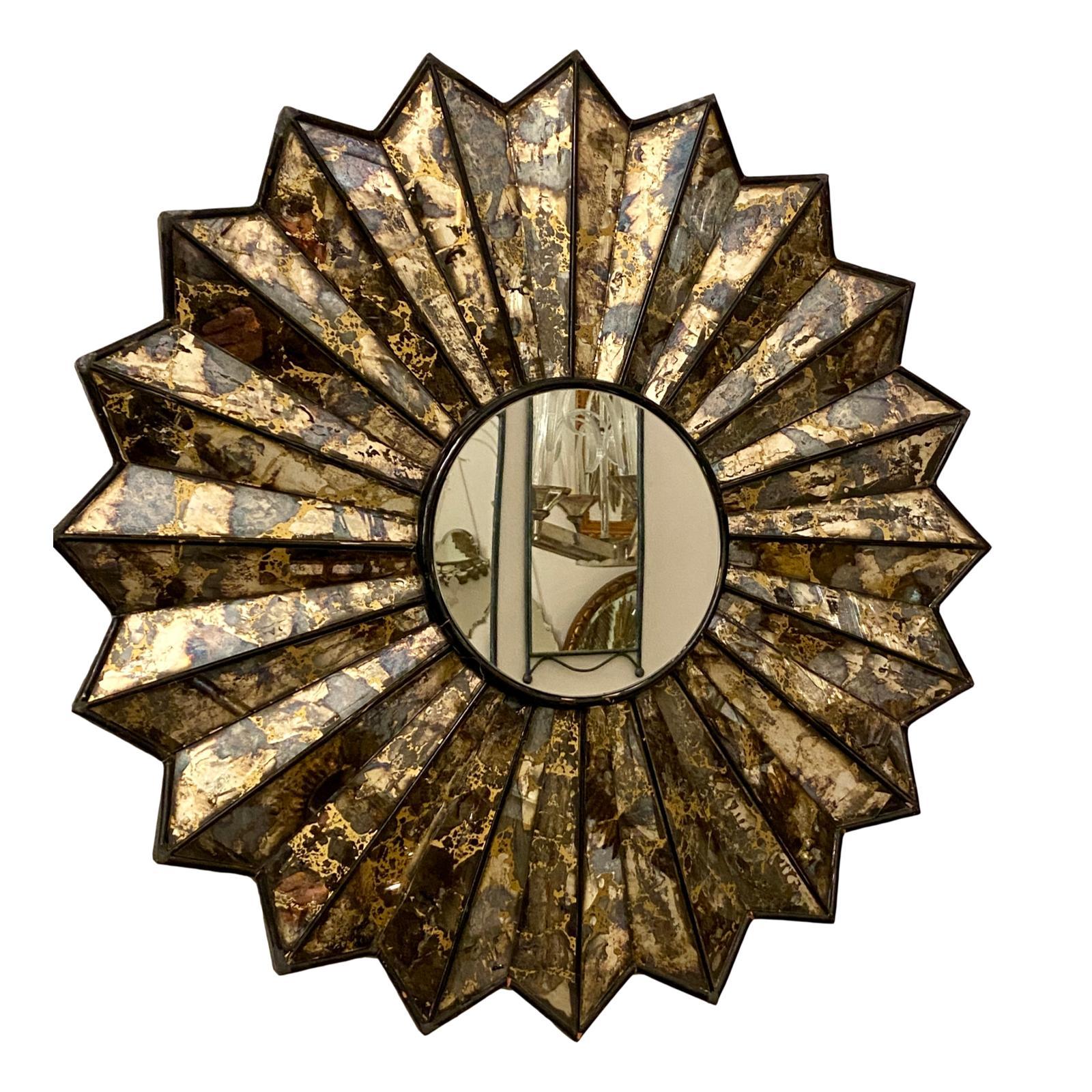 French Midcentury Sunburst Mirror 1