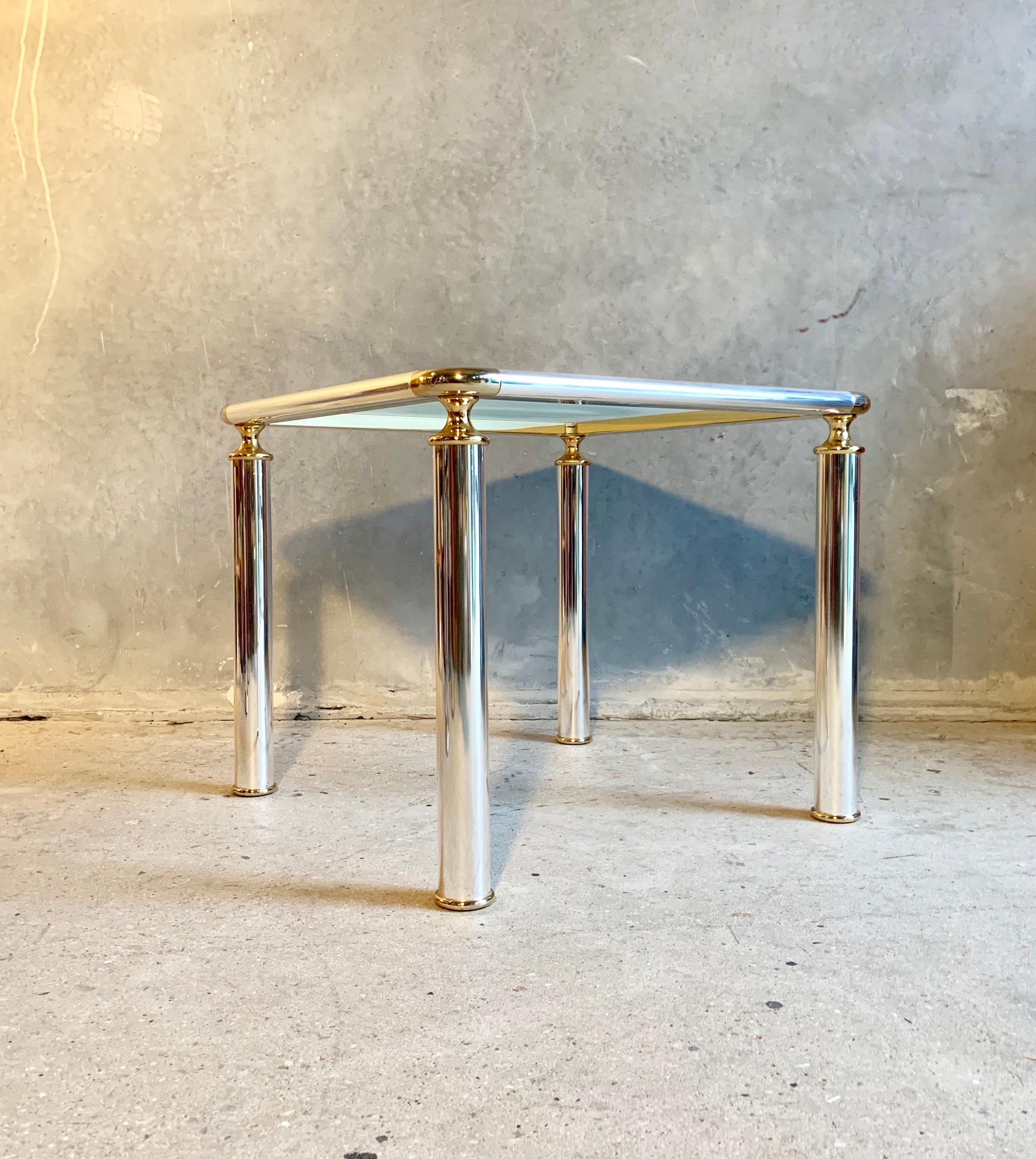 French Midcentury Table with Gunmetal and Brass Frames, 1960s In Good Condition In Copenhagen, DK