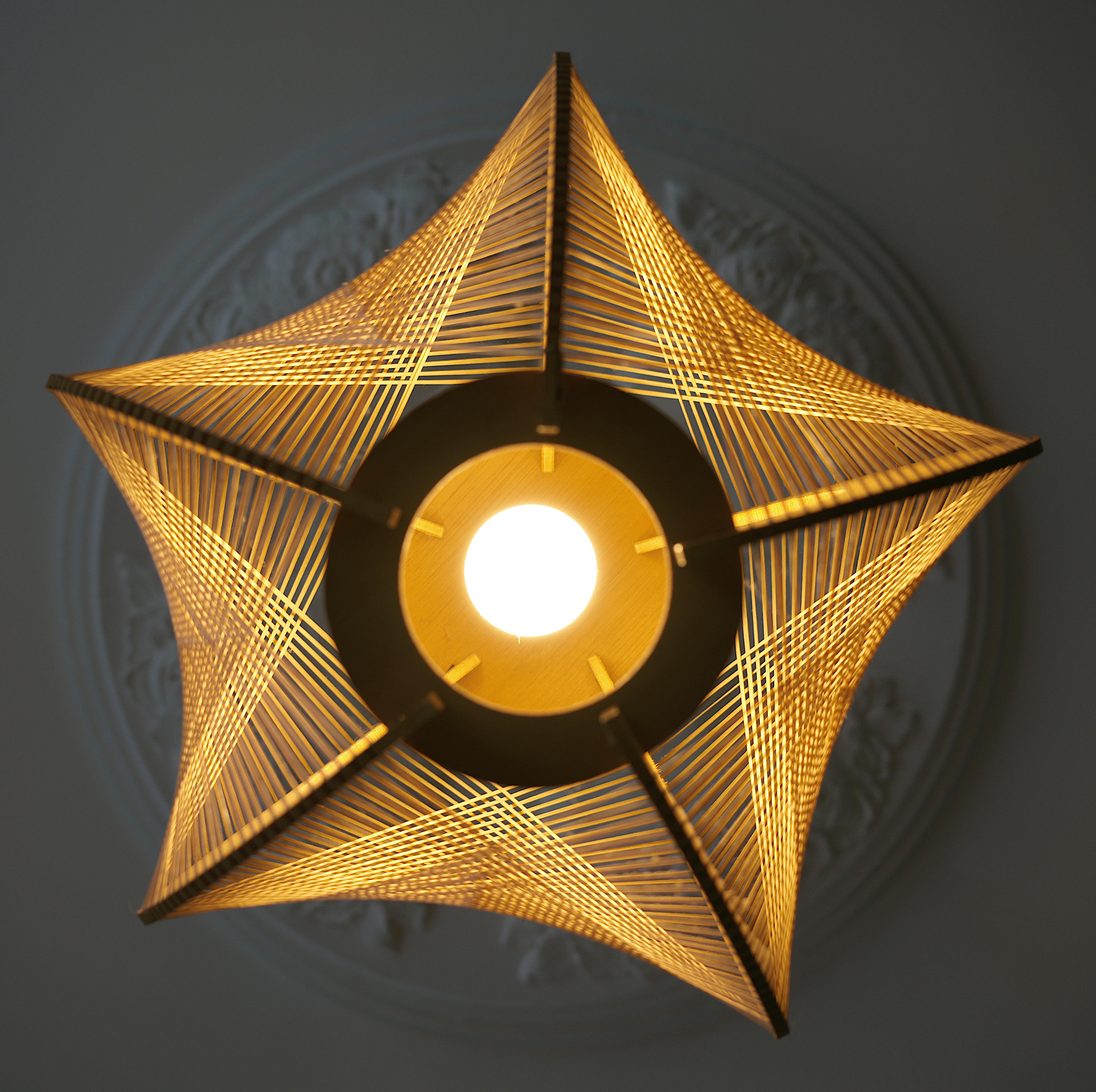 French Mid-century Thread Pendant Chandelier, 1970s 1