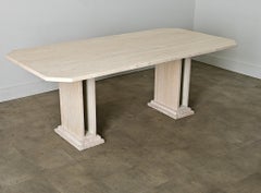 French Mid-century Travertine Dining Table