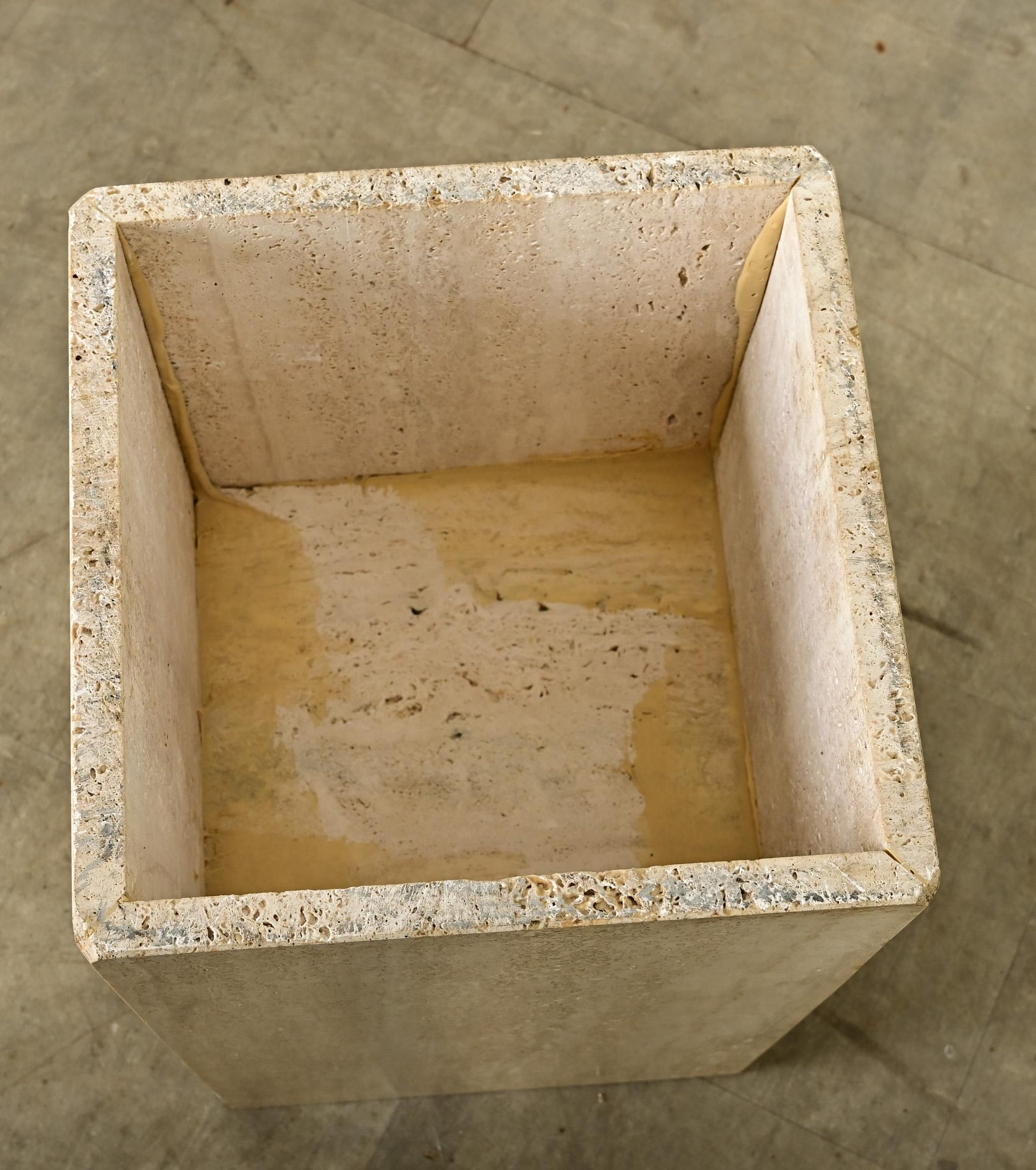French Mid-Century Travertine Low Table For Sale 4