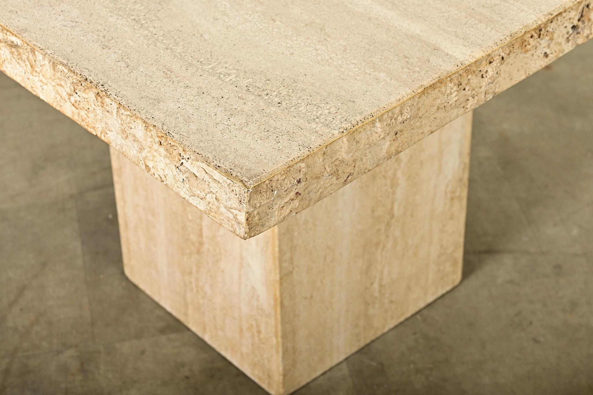 French Mid-Century Travertine Low Table For Sale 6