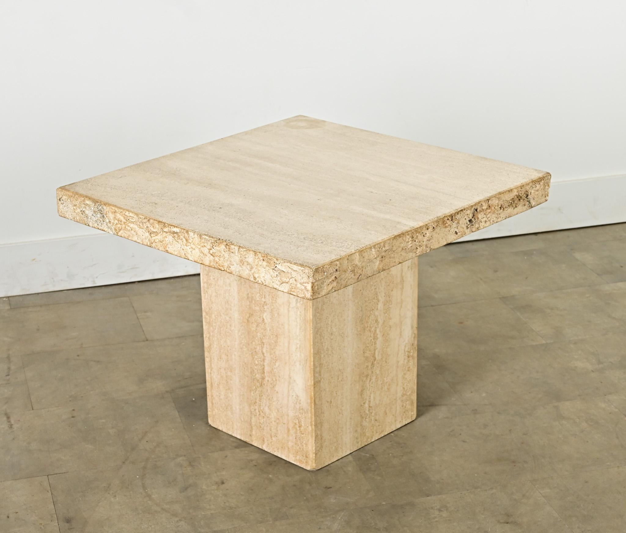 French Mid-Century Travertine Low Table For Sale 1