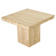 French Mid-Century Travertine Low Table