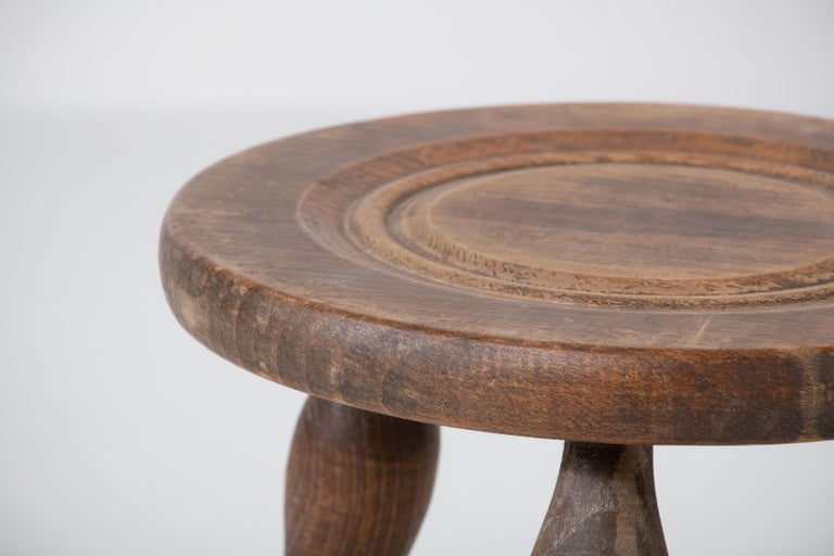 French Mid-century Tripod Stool For Sale at 1stDibs