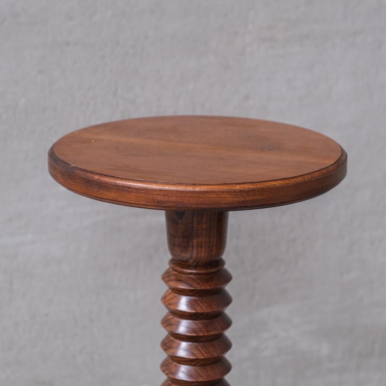 French Mid-Century Turned Oak Pedestal or Plant Stand For Sale 1