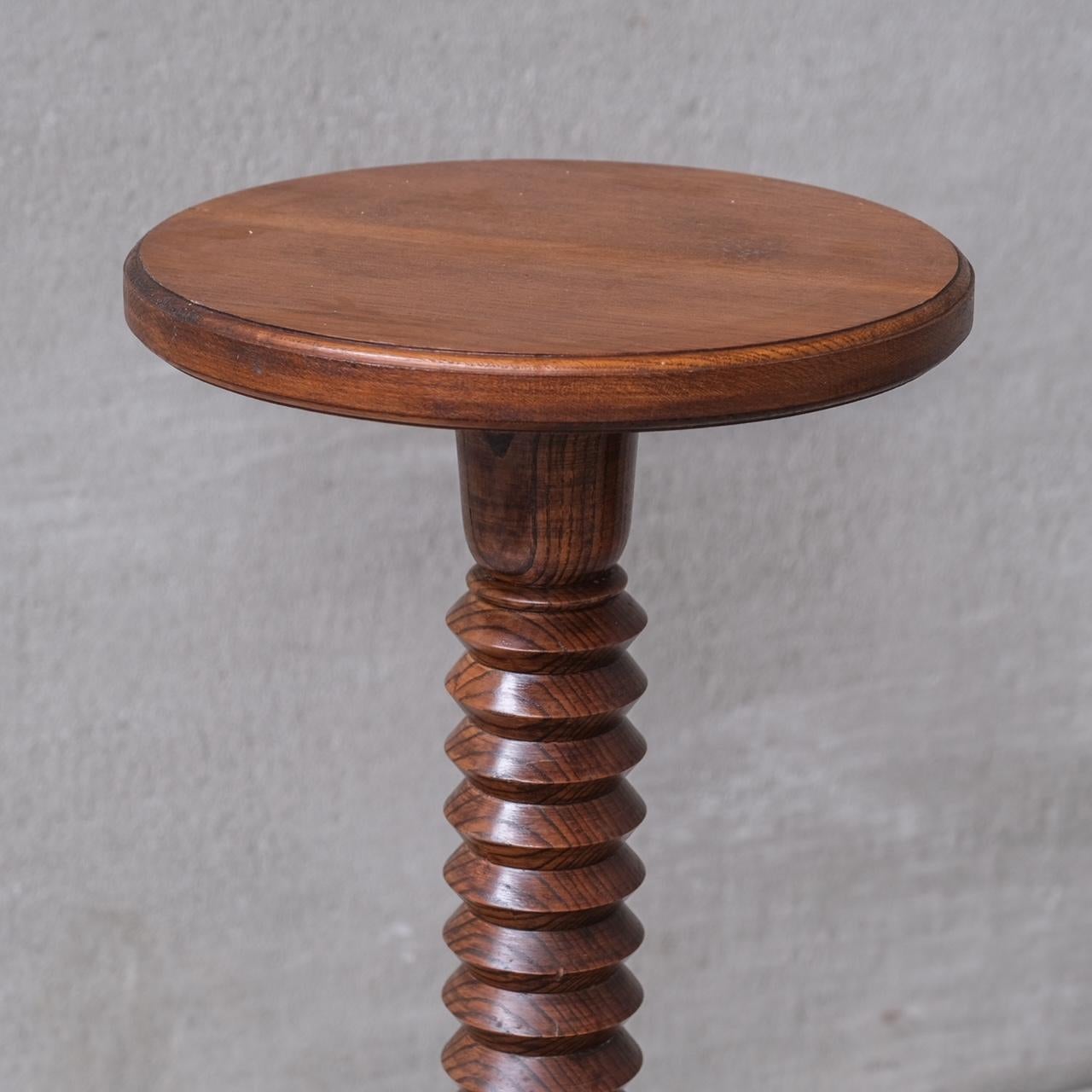 French Mid-Century Turned Oak Pedestal or Plant Stand For Sale 2