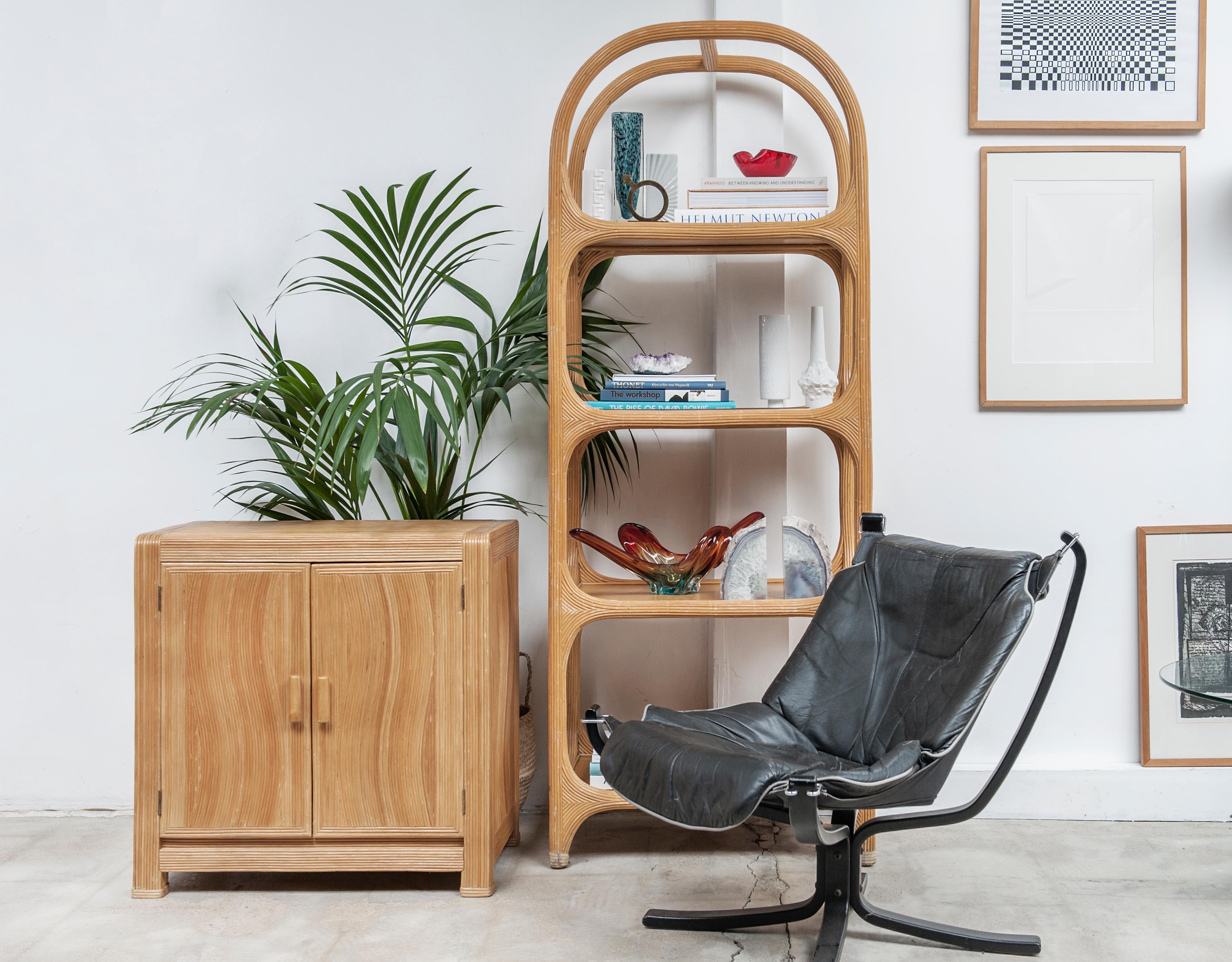 French Midcentury Two Doors Bamboo Cabinet, circa 1950 5