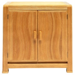 French Midcentury Two Doors Bamboo Cabinet, circa 1950