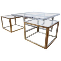 French Midcentury Two-Tone Metal Coffee Table