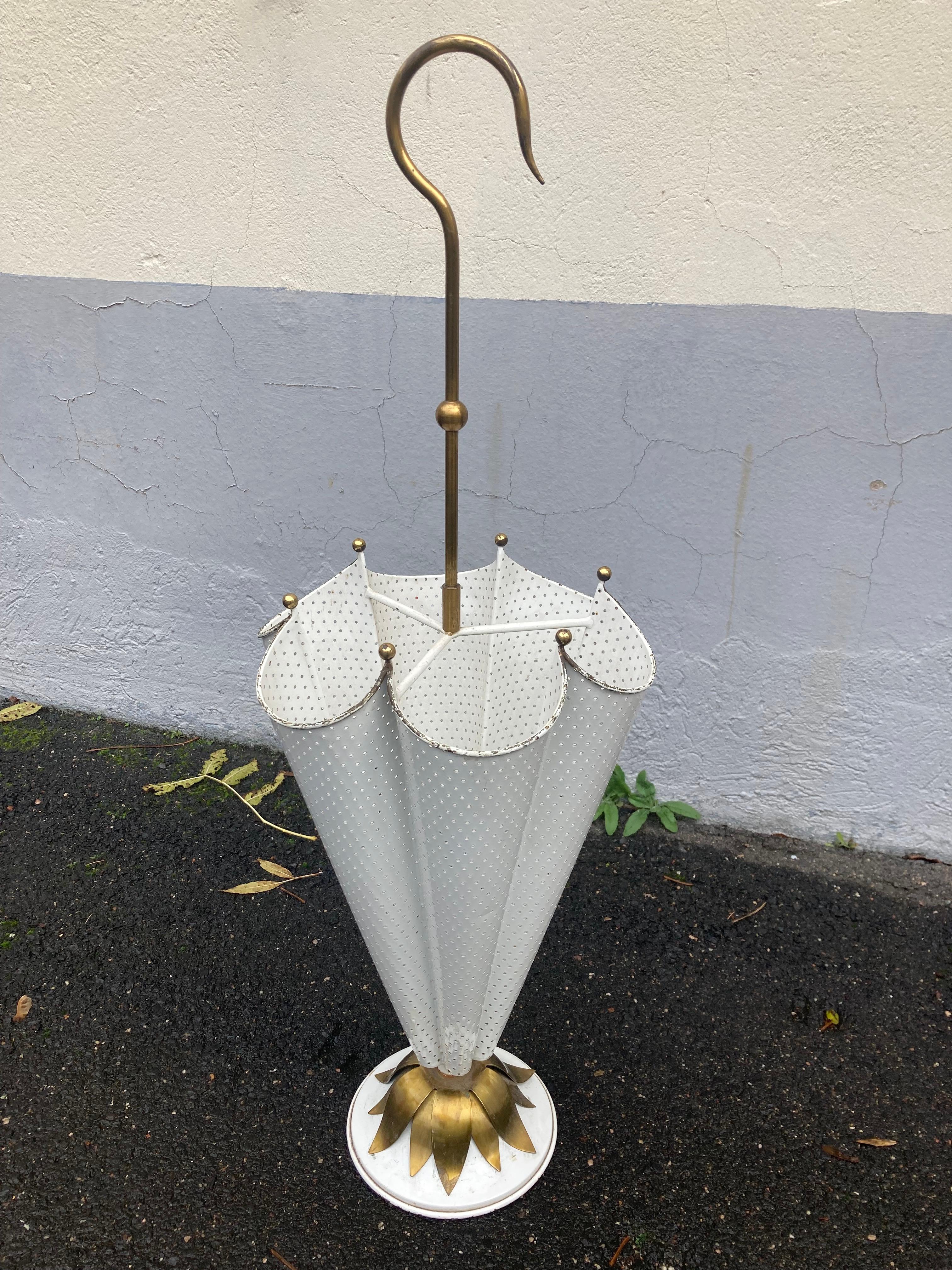 French Mid Century umbrella stand attributed to Matthieu Matégot. 1950s For Sale 1