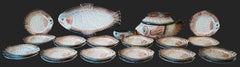 French Mid-Century Vallauris Ceramic Fish Dinner Set, 27 Pieces, 1960s