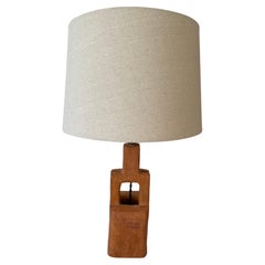 Französische Vallauris Terrakota-Tischlampe aus der Mitte des Jahrhunderts, signiert Peyron